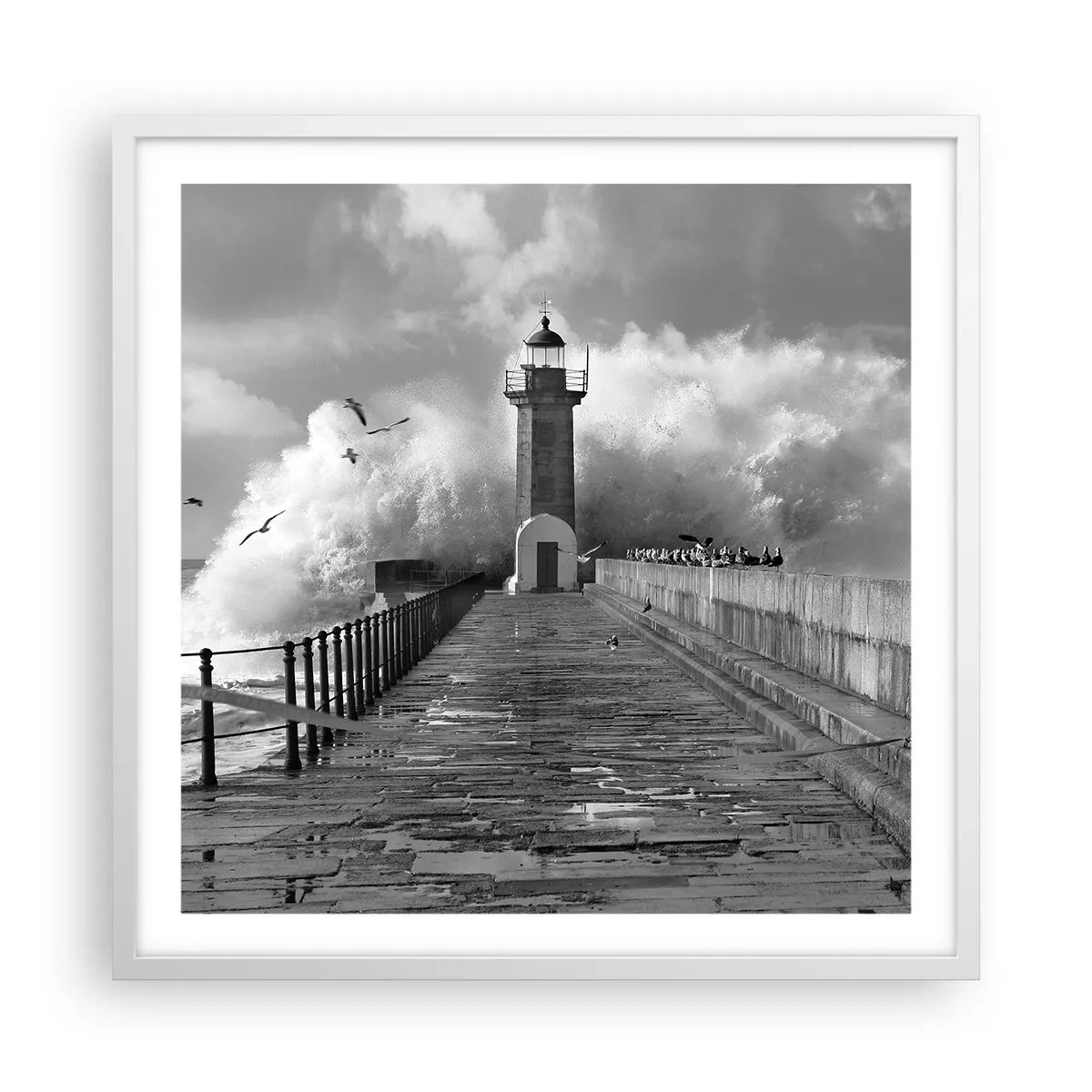 Plakat w białej ramie - Nieustraszona - 60x60 cm