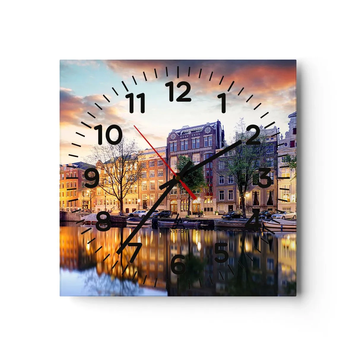 Zegar ścienny - Powściągliwe i spokojne holenderskie piękno - 40x40 cm