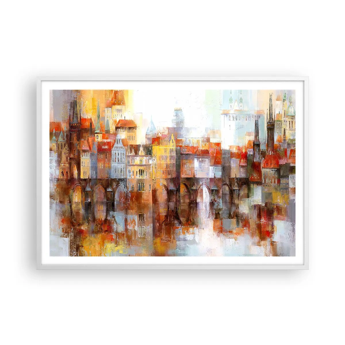 Plakat w białej ramie - Pod mostem też pięknie - 100x70 cm