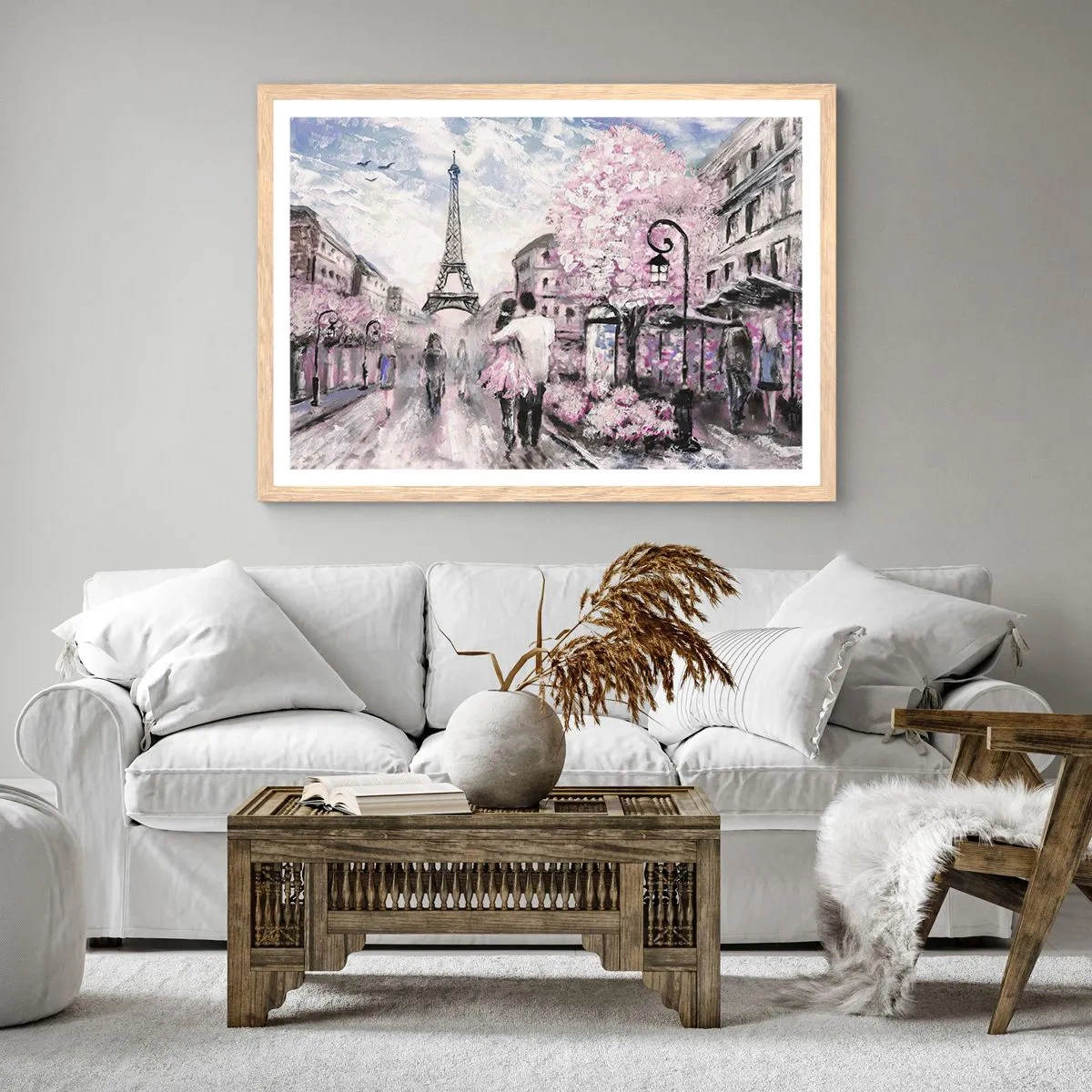 Plakat w ramie jasny dąb - Jak zakochac się, to tylko w… - 70x50 cm