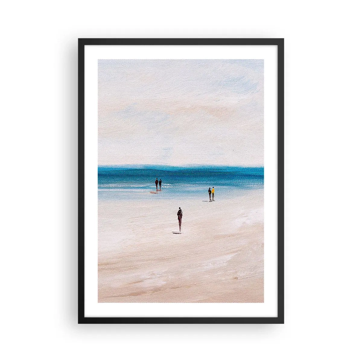 Plakat w czarnej ramie - Minimalistyczna scena plażowa - 50x70cm - Naturalna potrzeba - Nowoczesna dekoracja ścienna do salonu i sypialni ARTTOR