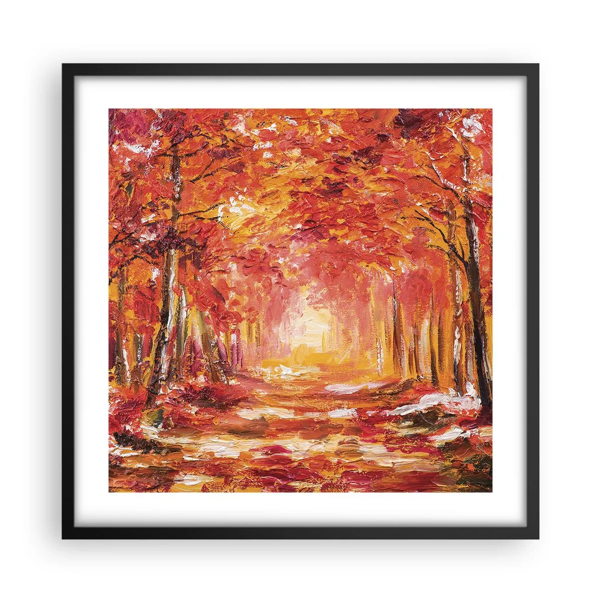 Plakat w czarnej ramie - Miedziany las - 50x50 cm