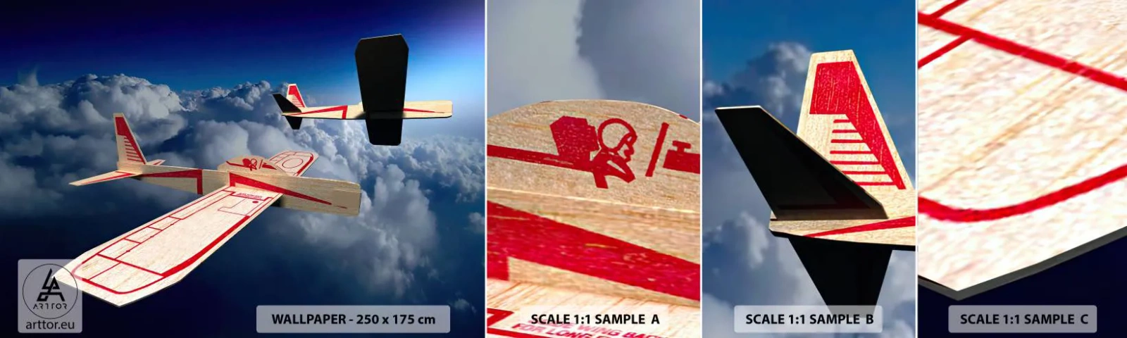 Fototapeta Próbka Standard Eco - Jeszcze wyżej, jeszcze dalej - Samolot, Szybowiec, Chmury - 100x30 cm