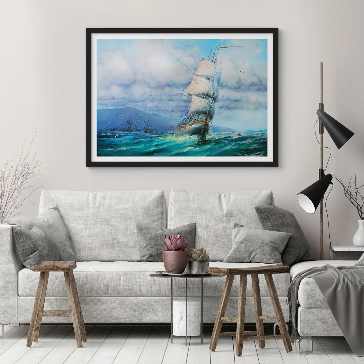 Plakat w czarnej ramie - Pomyślnych wiatrów - 91x61 cm
