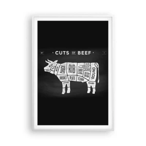 Plakat w białej ramie - Elementarz masarza - 70x100 cm