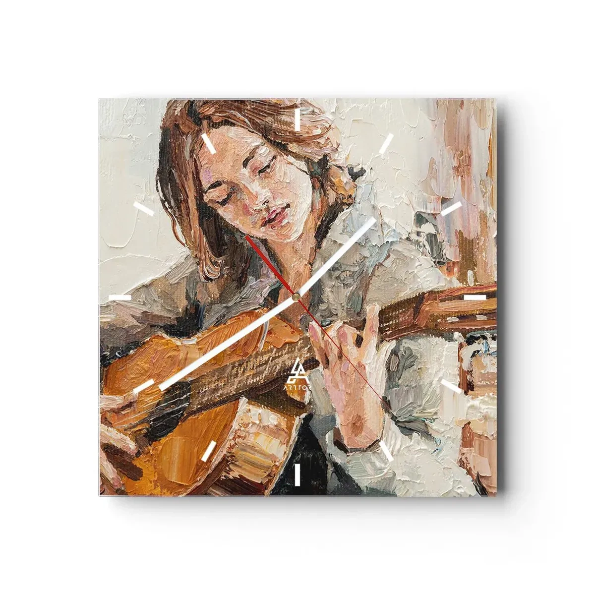 Zegar ścienny - Koncert na gitarę i dziewczęce serce - 40x40 cm