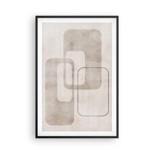 Plakat w czarnej ramie - Geometryczna fuga - 61x91 cm