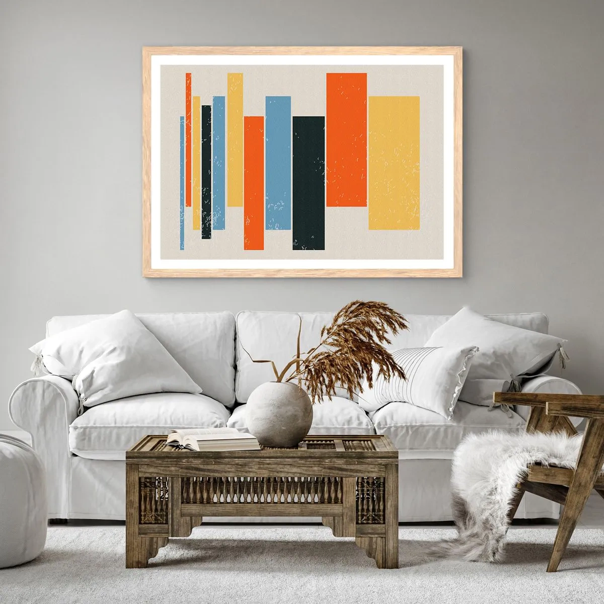 Plakat w ramie jasny dąb - Zapis muzyki - 70x50 cm