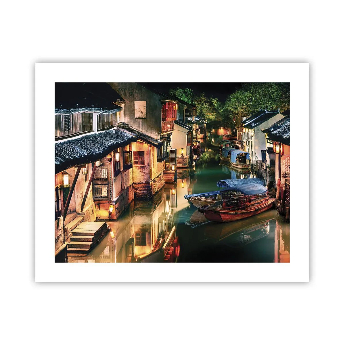 Plakat - Wieczór na chińskiej ulicy - 50x40 cm