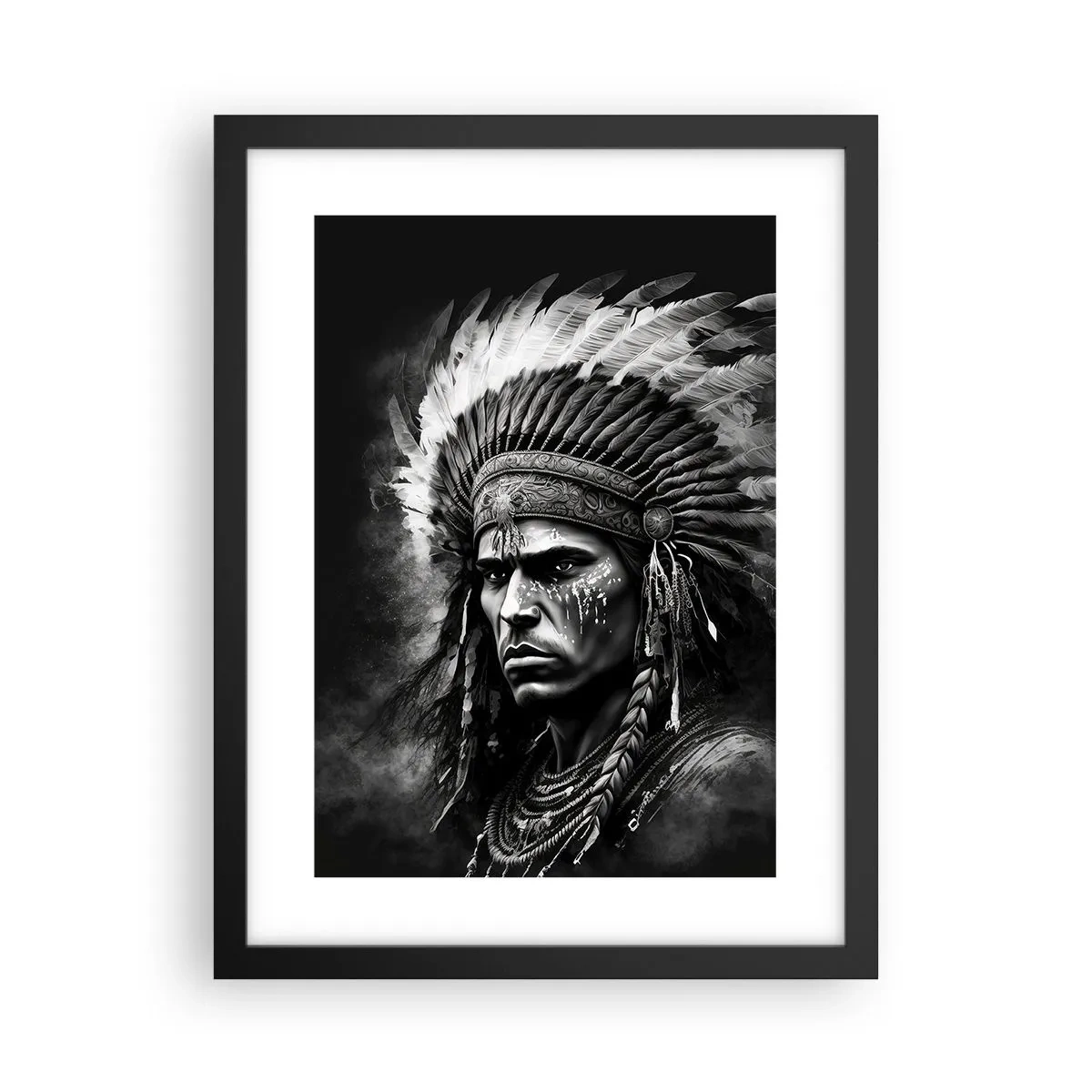 Plakat w czarnej ramie - Wódz i wojownik - 30x40 cm