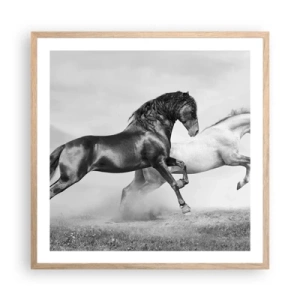 Plakat w ramie jasny dąb - Anioły i demony - 60x60 cm