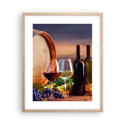 Plakat w ramie jasny dąb - Tu życie ma smak - 40x50 cm