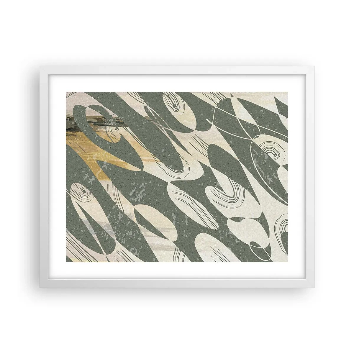 Plakat w białej ramie - Abstrakcja zrytmizowana - 50x40 cm
