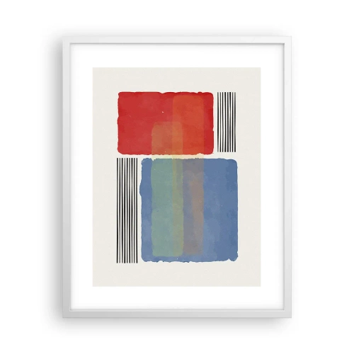 Plakat w białej ramie - Duch i litera geometrii - 40x50 cm