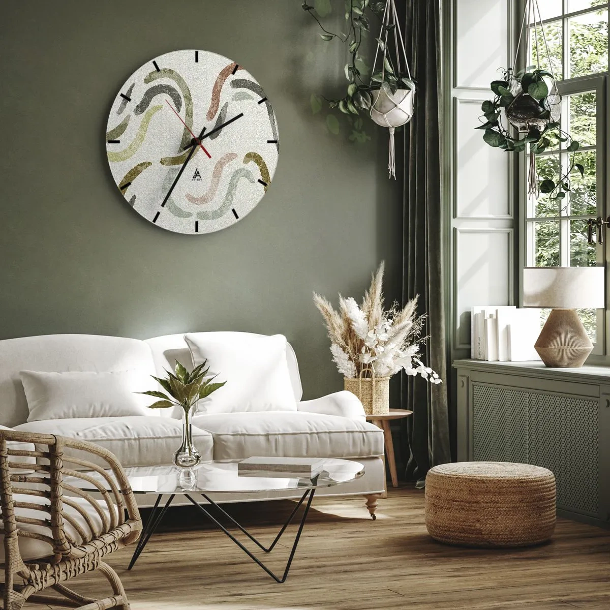 Zegar ścienny - Radosny taniec abstrakcji - 30x30 cm