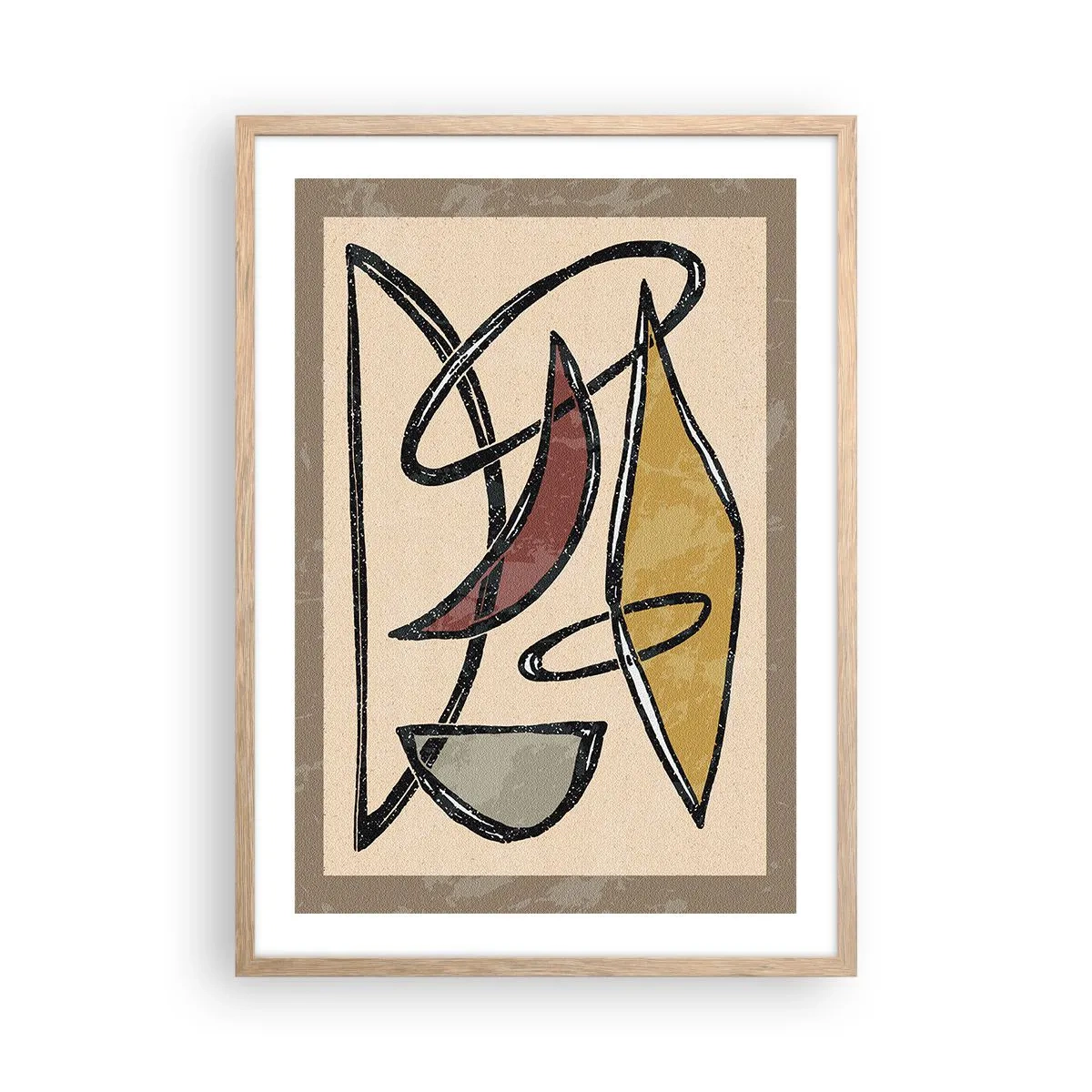 Plakat w ramie jasny dąb - Kompozycja – łuki i owale - 50x70 cm