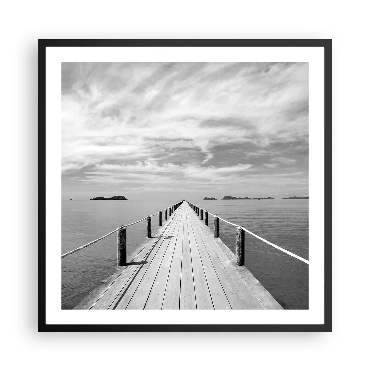 Plakat w czarnej ramie - A może podróż… - 60x60 cm