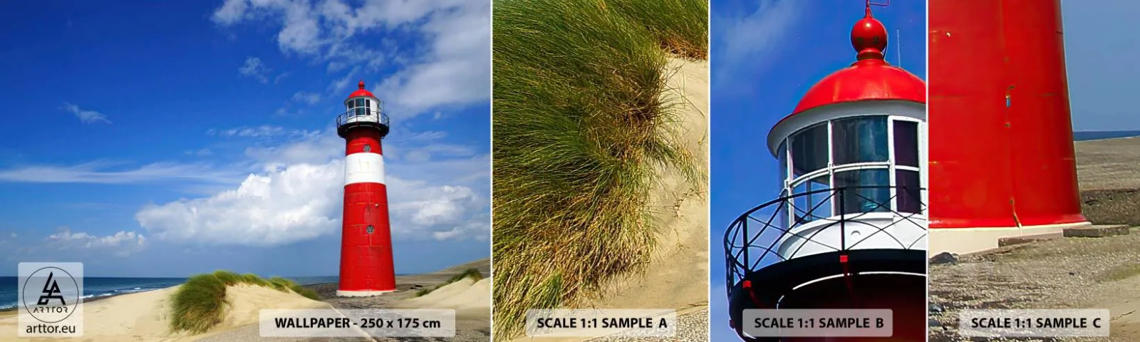 Fototapeta Próbka Standard Eco - Wymarzona samotnia - Krajobraz, Latarnia Morska, Holandia - 100x30 cm