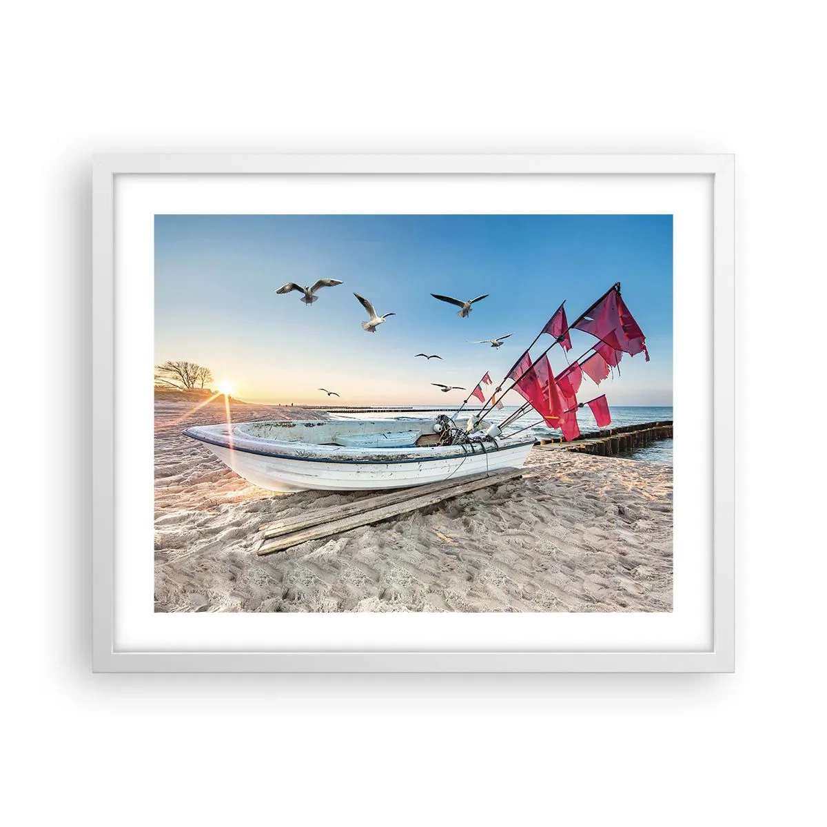 Plakat w białej ramie - Zasłużony odpoczynek - 50x40 cm