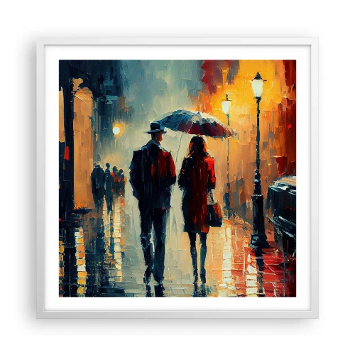 Plakat w białej ramie - Miejska love story - 60x60 cm