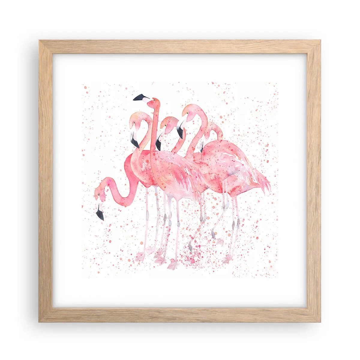 Plakat w ramie jasny dąb - Różowy ansambl - 30x30 cm