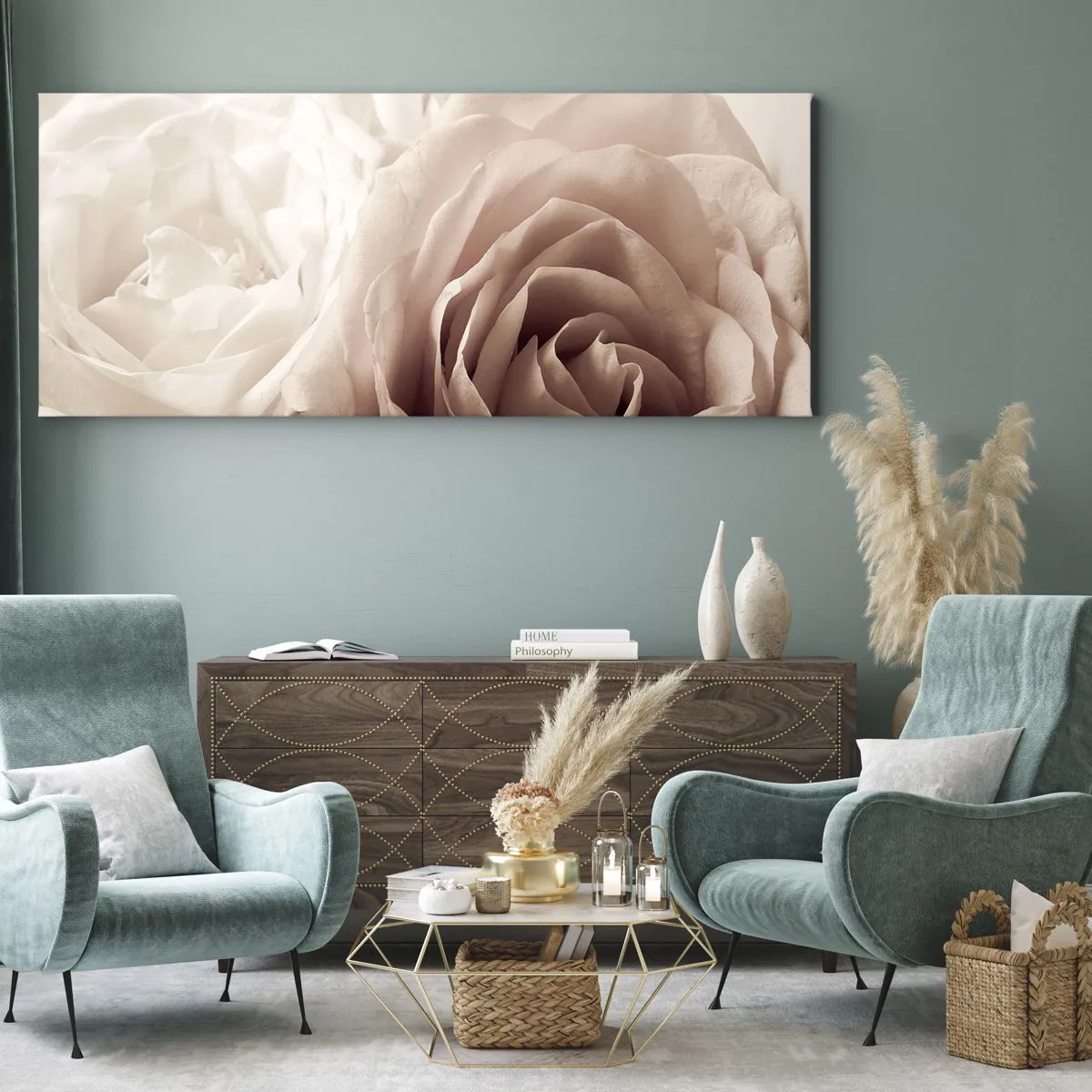 Obraz na płótnie - W sercu róży - 100x40 cm