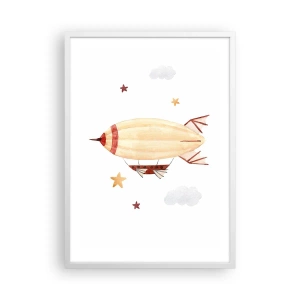 Plakat w białej ramie - Powietrzny statek - 50x70 cm