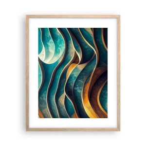 Plakat w ramie jasny dąb - Meandry błękitu - 40x50 cm