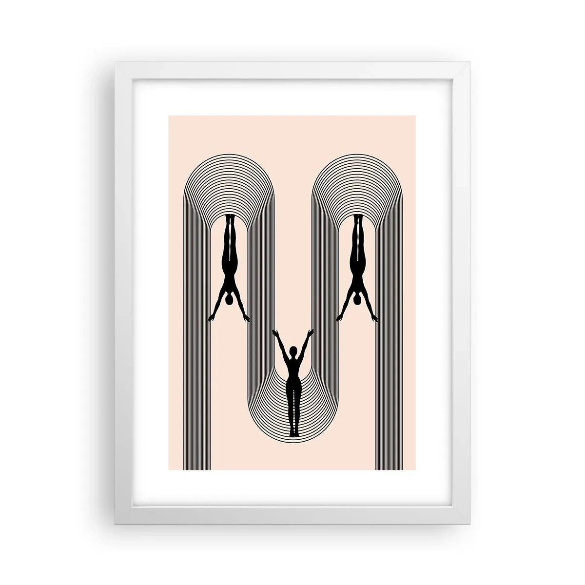 Plakat w białej ramie - Do góry nogami - 30x40 cm
