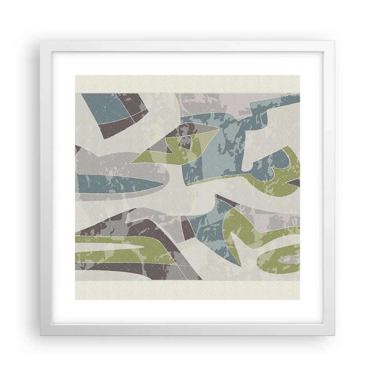 Plakat w białej ramie - Kompozycja za szybą - 40x40 cm