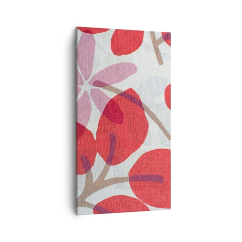 Obraz na płótnie - Kompozycja kwiatowa w różu - 45x80 cm