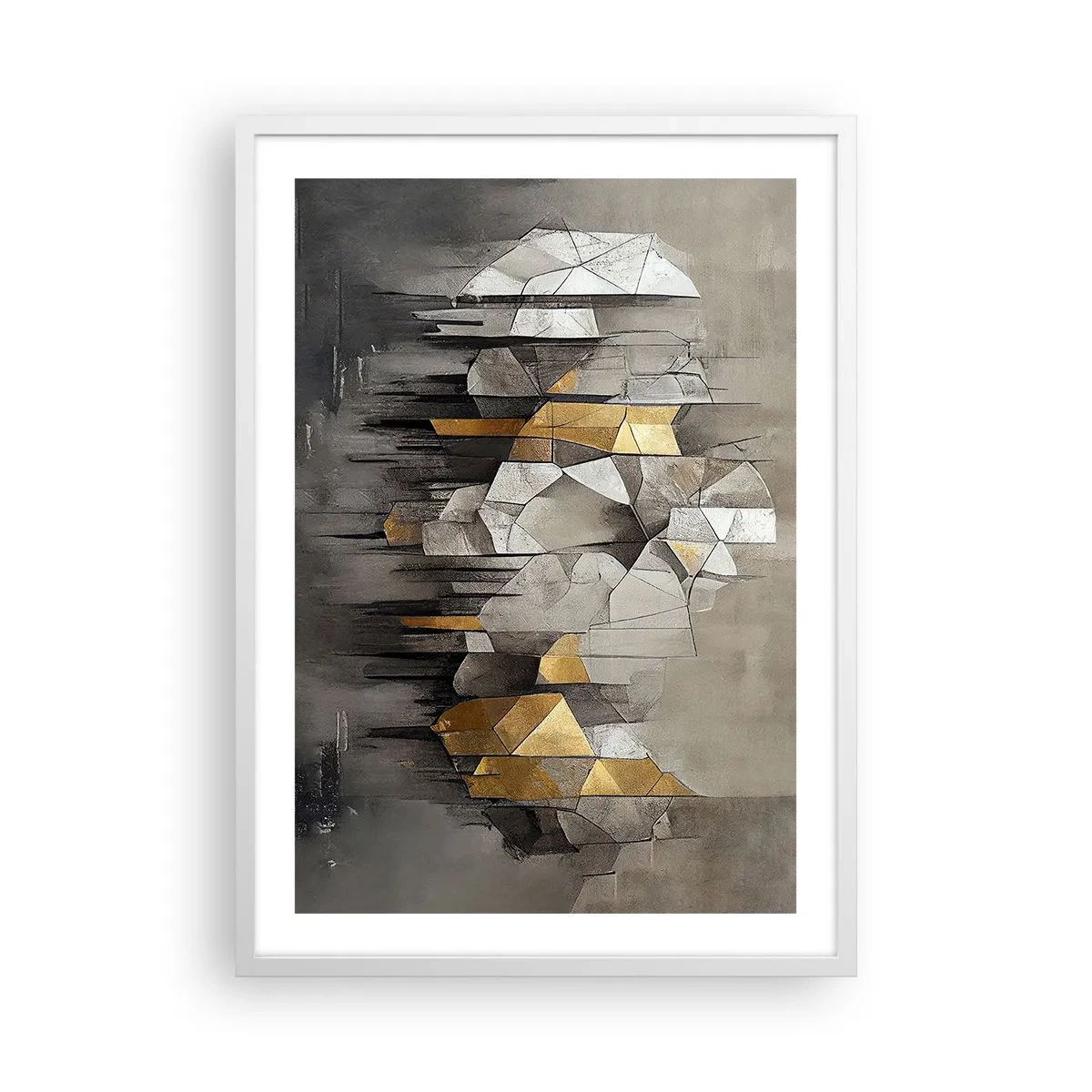 Plakat w białej ramie - Kompozycja z lodu i światła - 50x70 cm