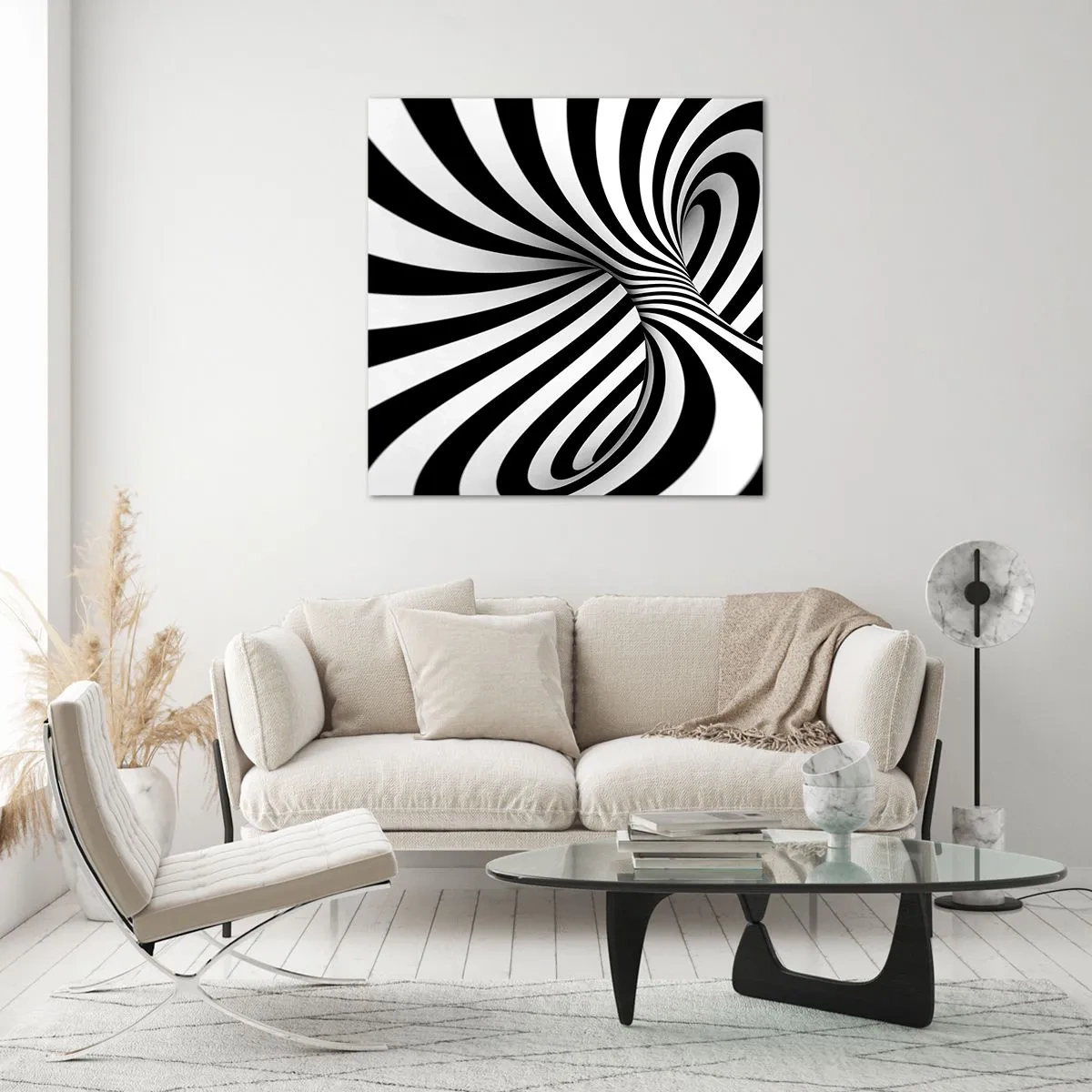 Obraz na szkle - Kompozycja: tańcząca przestrzeń - 60x60 cm