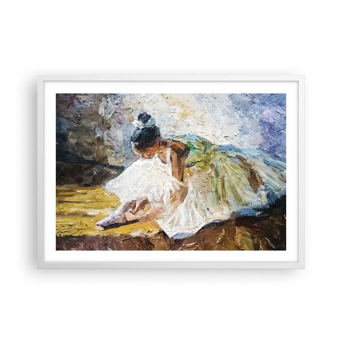 Plakat w białej ramie - Z obrazu Degasa - 70x50 cm