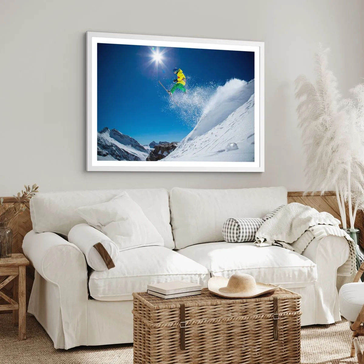 Plakat w białej ramie - Tańczący z górami - 70x50 cm