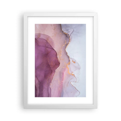 Plakat w białej ramie - Fale lila i fioletu - 30x40 cm