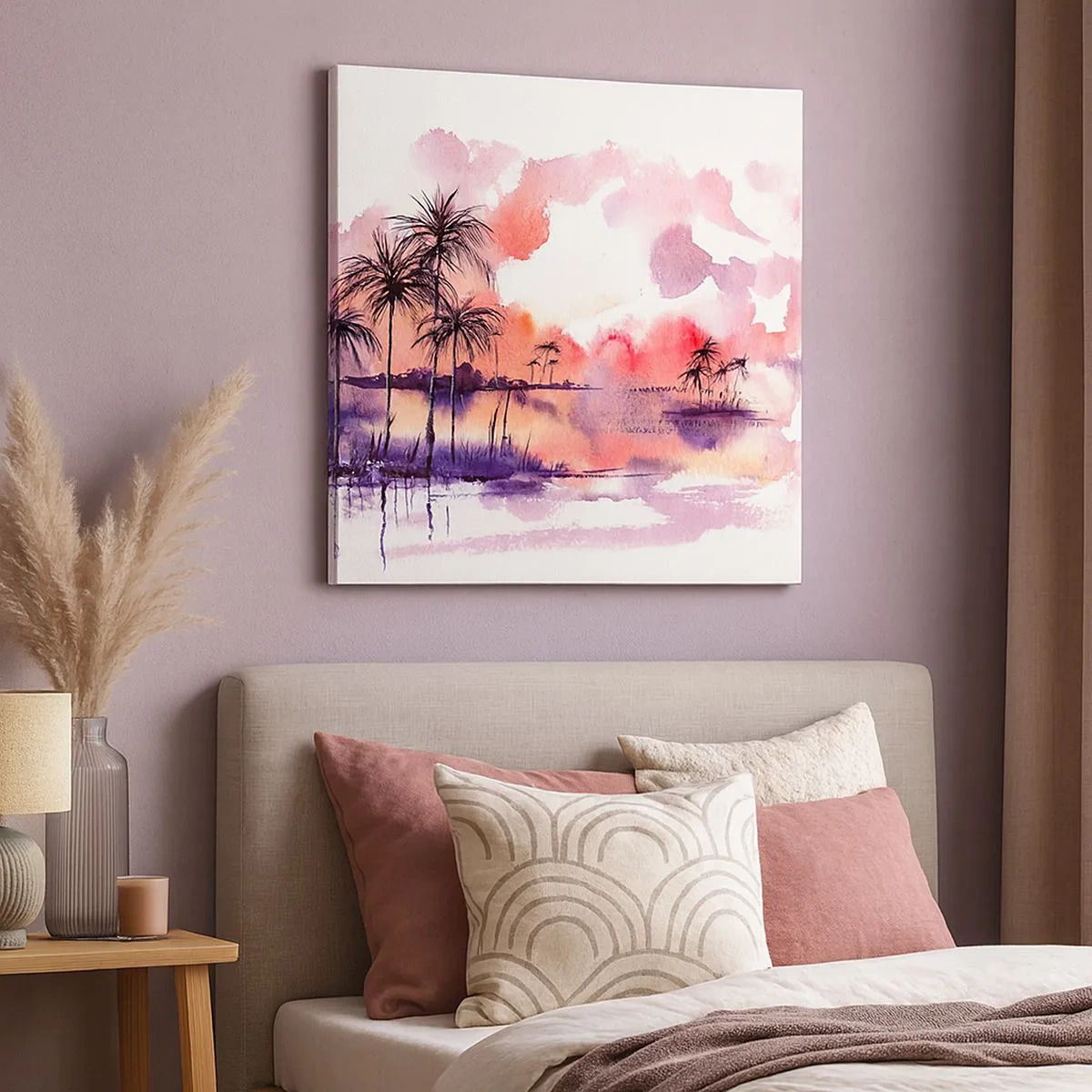 Obraz na płótnie - Spokój tropików w czerwieni - 30x30 cm