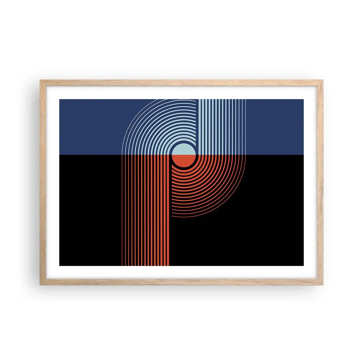 Plakat w ramie jasny dąb - W geometrycznym uścisku - 70x50 cm