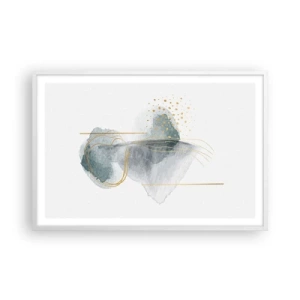 Plakat w białej ramie - O związkach szarości i złota - 91x61 cm