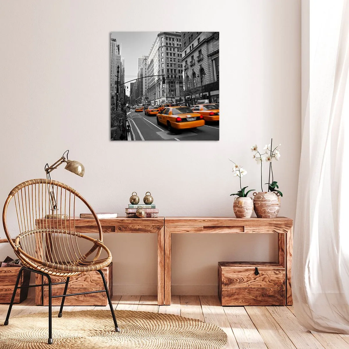 Obraz na płótnie - Słońca wielkiego miasta - 60x60 cm