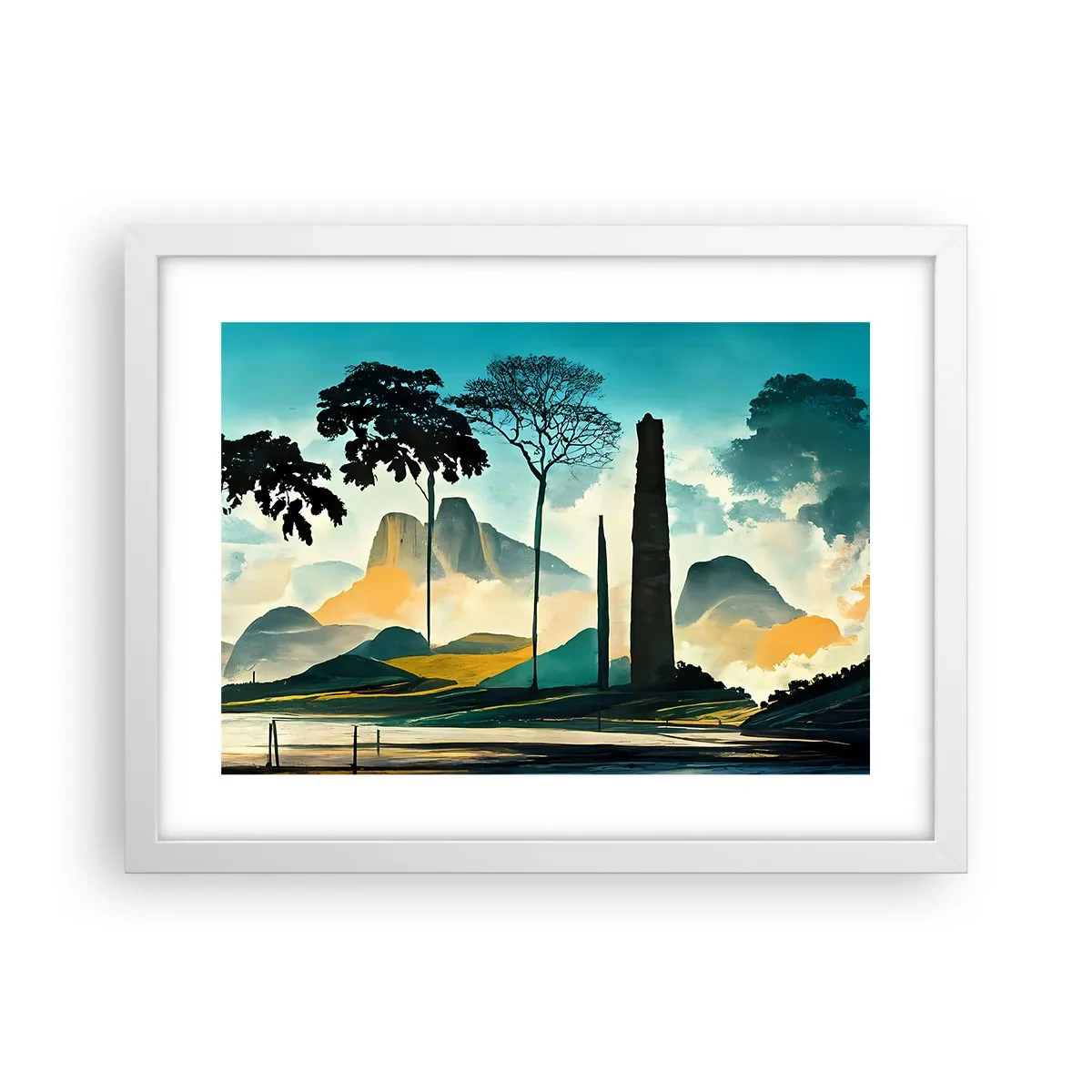 Plakat w białej ramie - Wciąż wyżej i wyżej - 40x30 cm