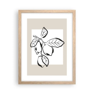 Plakat w ramie jasny dąb - Gdzie cytryna dojrzewa… - 30x40 cm