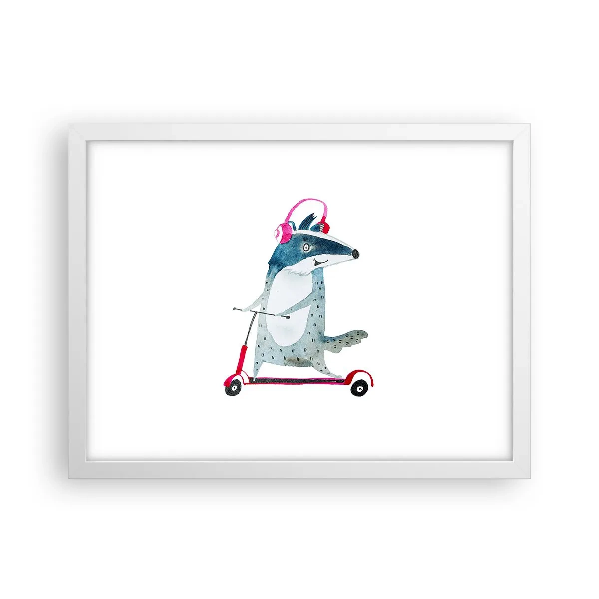 Plakat w białej ramie - Borsucze radości - 40x30 cm