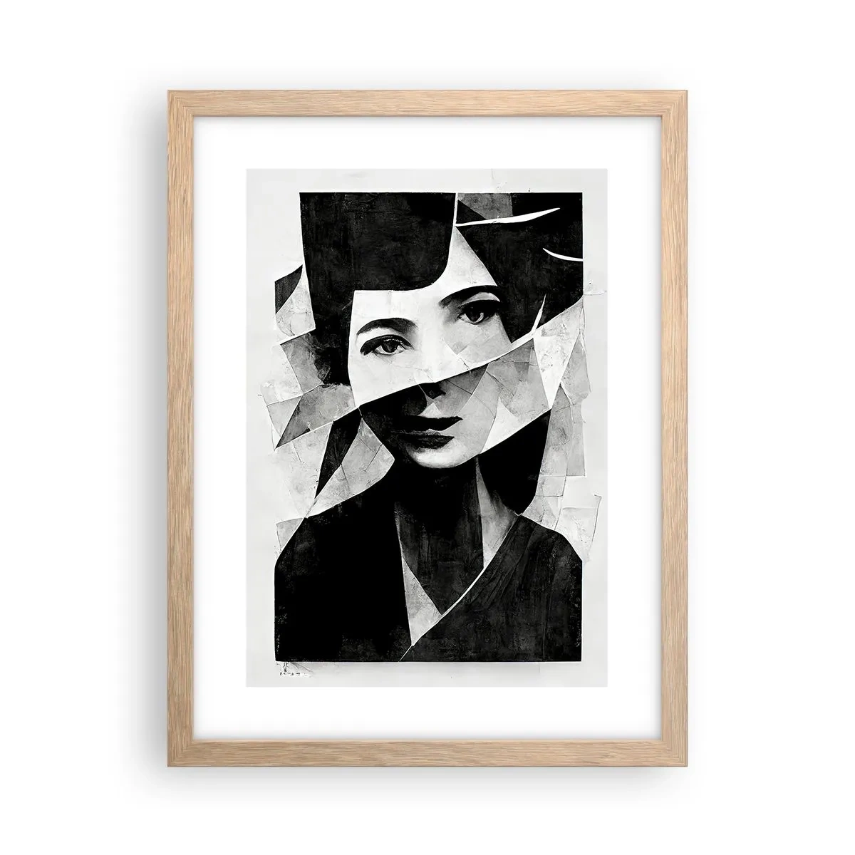 Plakat w ramie jasny dąb - Naprawdę jaka jesteś… - 30x40 cm