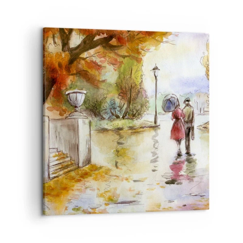 Obraz na płótnie - Romantyczna jesień w parku - 50x50 cm
