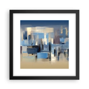 Plakat w czarnej ramie - Błękitna konstrukcja - 30x30 cm