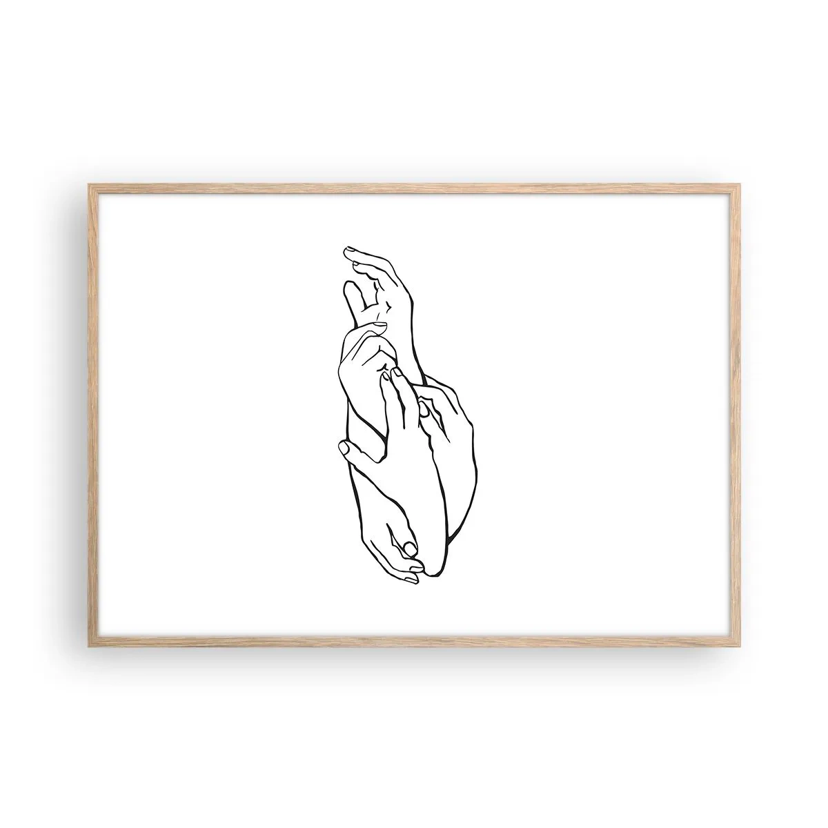 Plakat w ramie jasny dąb - Dobry dotyk - 100x70 cm