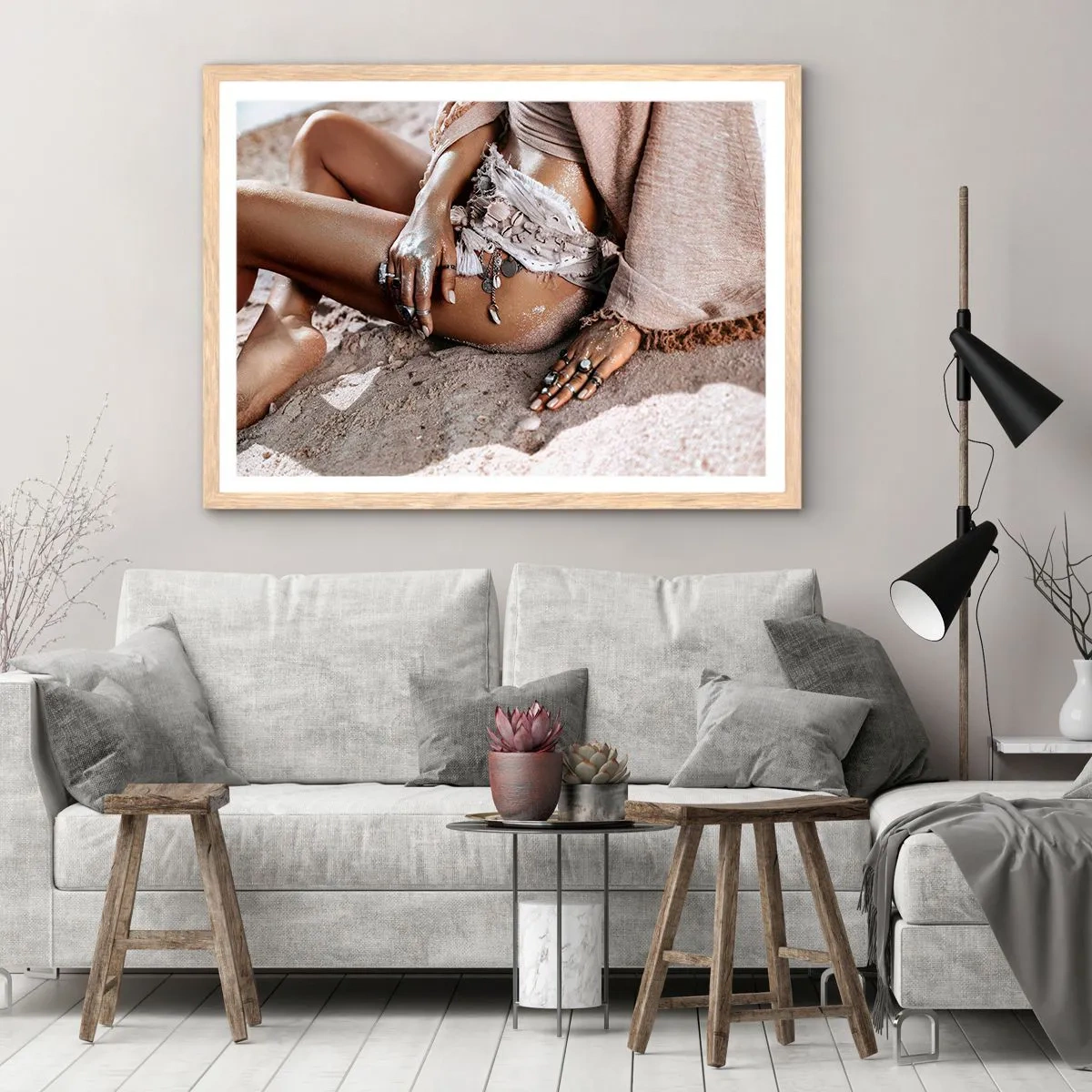 Plakat w ramie jasny dąb - Wyrzucona przez fale? - 70x50 cm