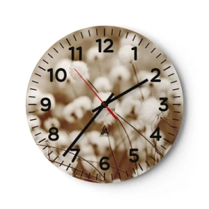 Zegar ścienny - Puszysty łan - 40x40 cm