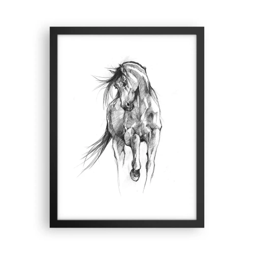 Plakat w czarnej ramie - We wdzięcznym kłusie - 30x40 cm